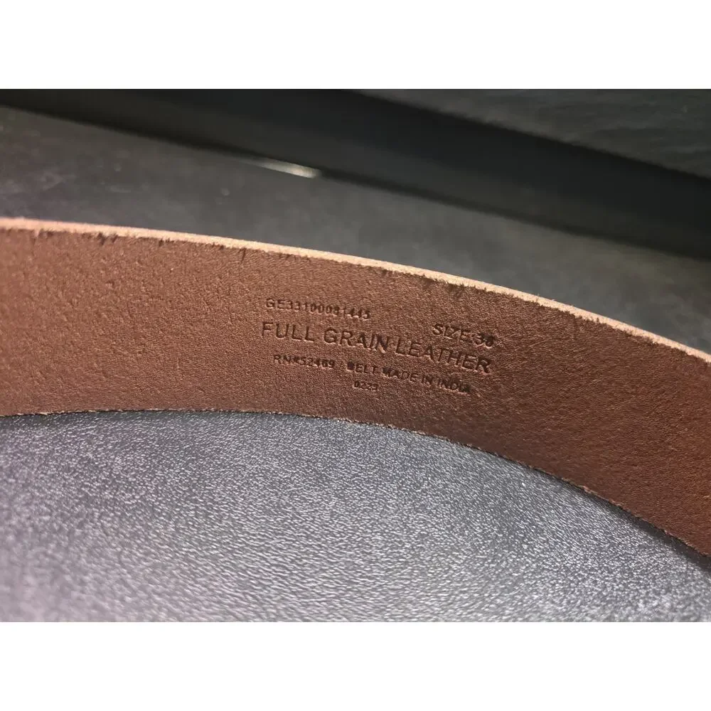 Mens 36mm Brown Leather Belt (Pants 34) BRAND NEW W TAGS Full Grain Leather